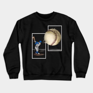 The Batter Hits The Baseball Crewneck Sweatshirt